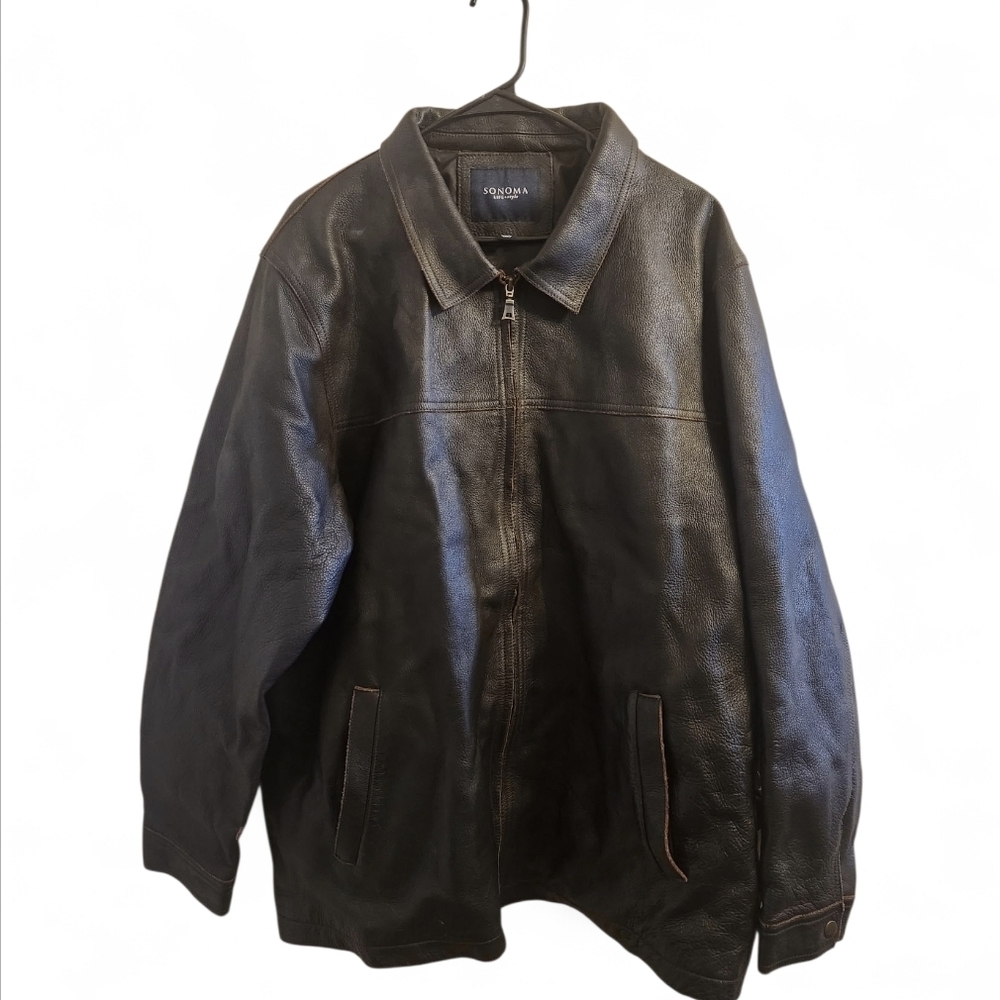 Sonoma Men's Dark Brown Leather Jacket